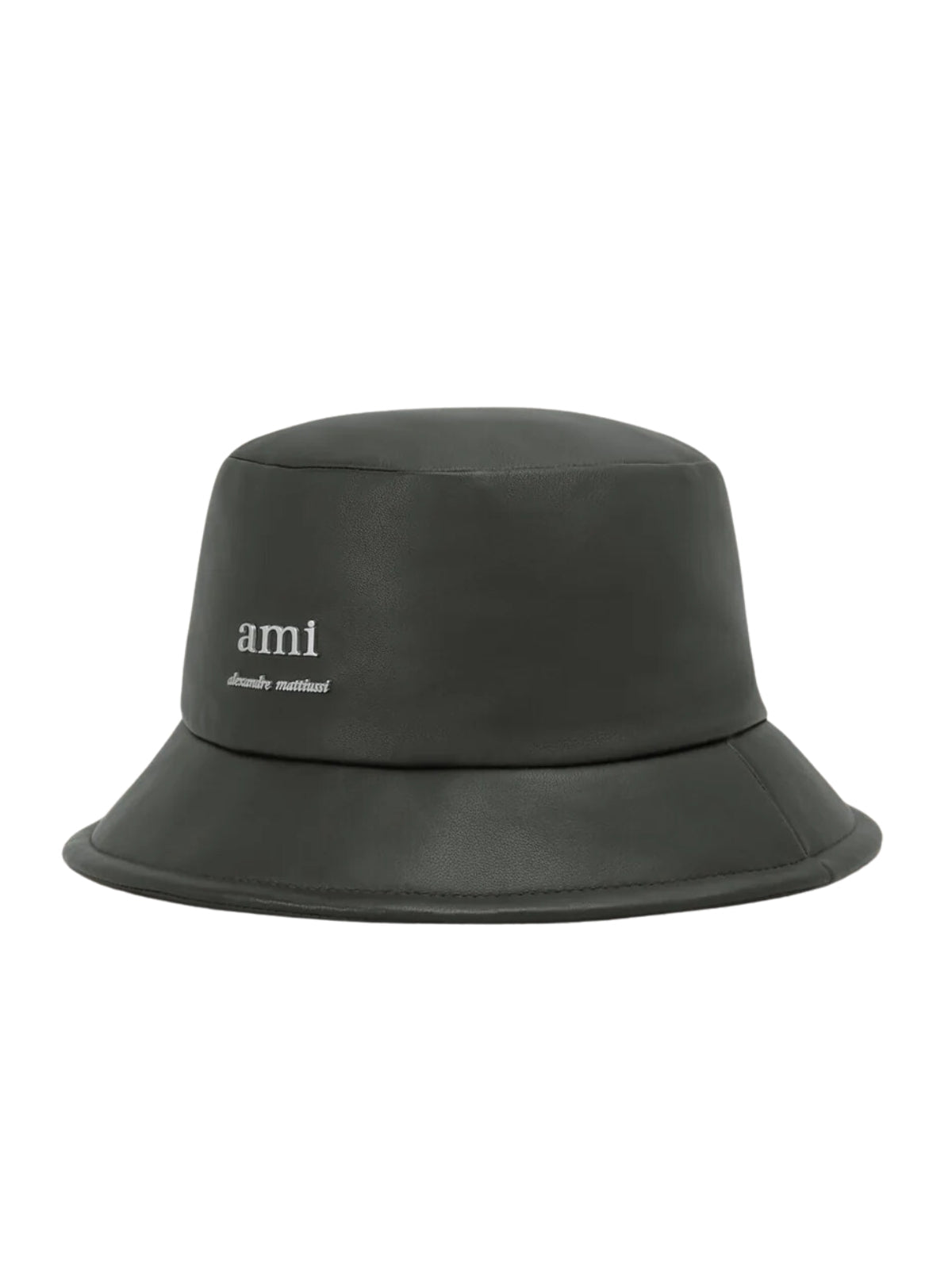 Ami Bucket Hat Alexandre Mattiussi Lamb Leather Dark Olive