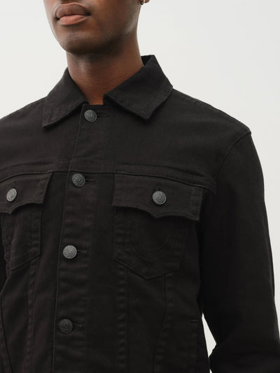 True Religion Trucker Jacket 2Sb Body Rinse Black