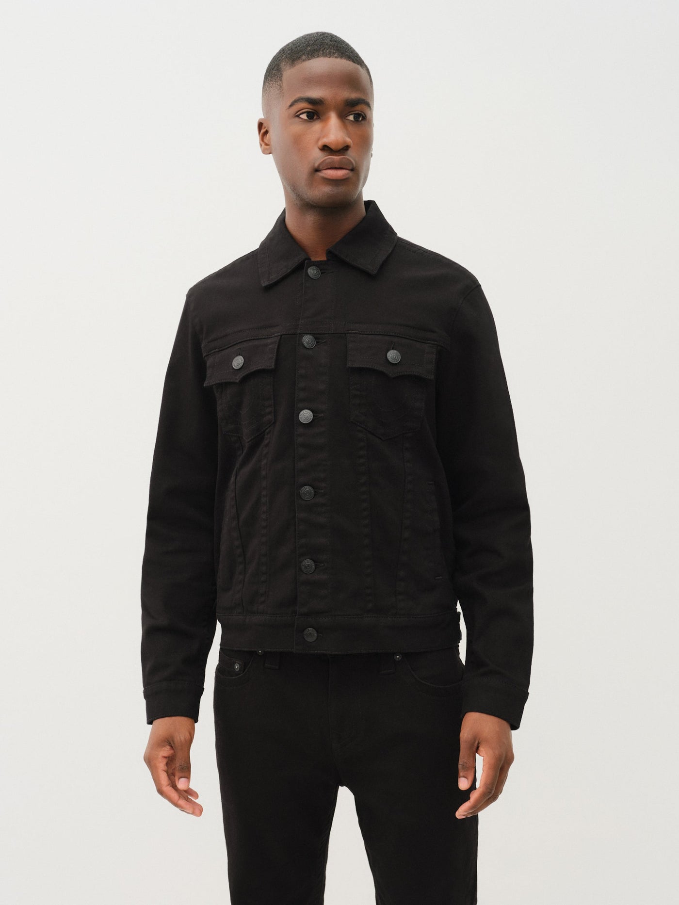 True Religion Trucker Jacket 2Sb Body Rinse Black
