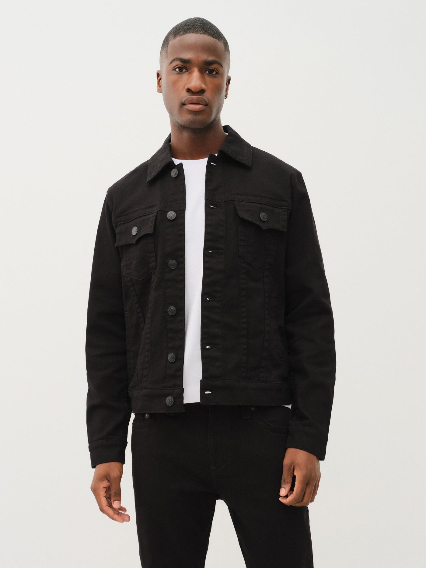 True Religion Trucker Jacket 2Sb Body Rinse Black