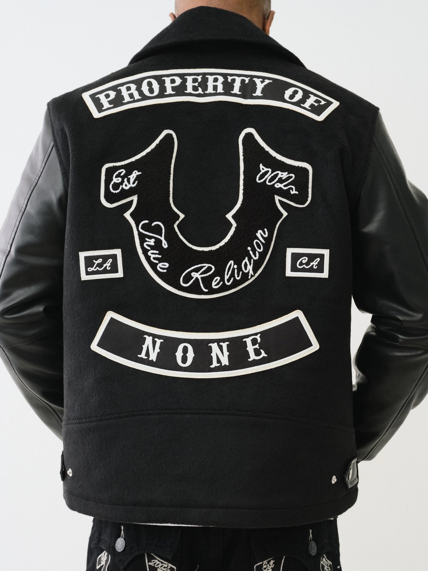 True Religion Property Of None Biker Jacket Jet Black