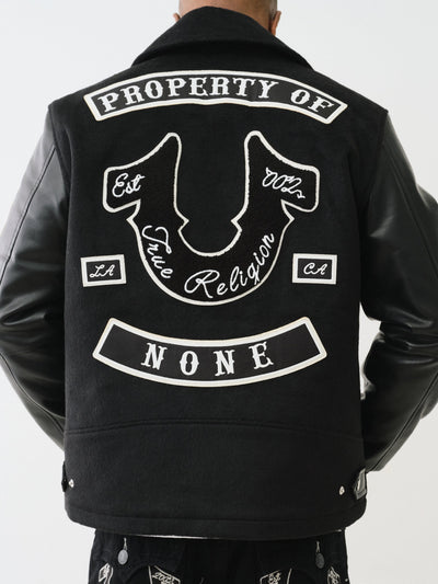 True Religion Property Of None Biker Jacket Jet Black