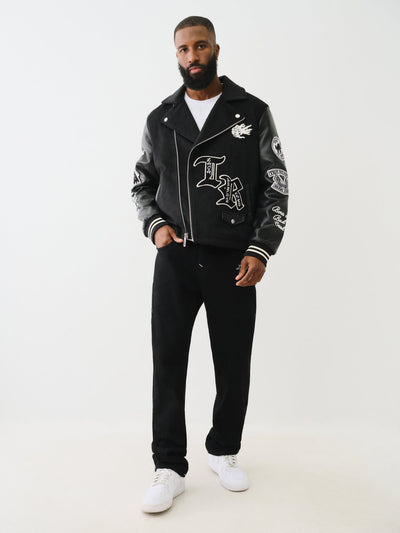 True Religion Property Of None Biker Jacket Jet Black