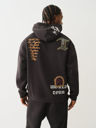 True Religion Patch Embro Hoodie Jet Black