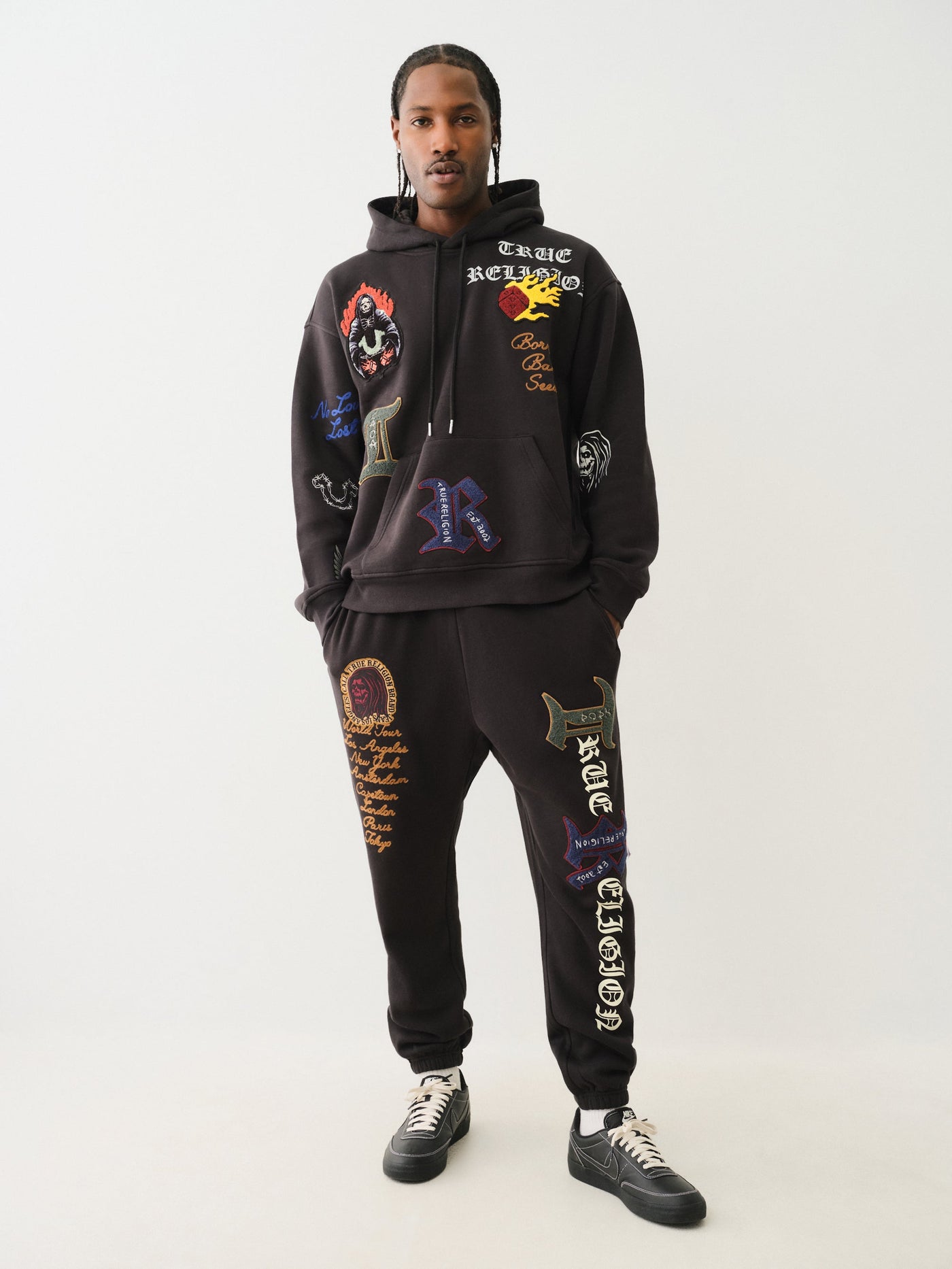 True Religion Patch Embro Jogger Jet Black