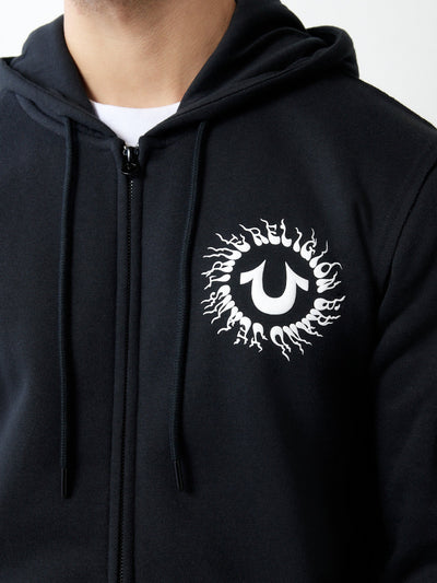 True Religion Blazing Tour Applique Zip Hood Phantom