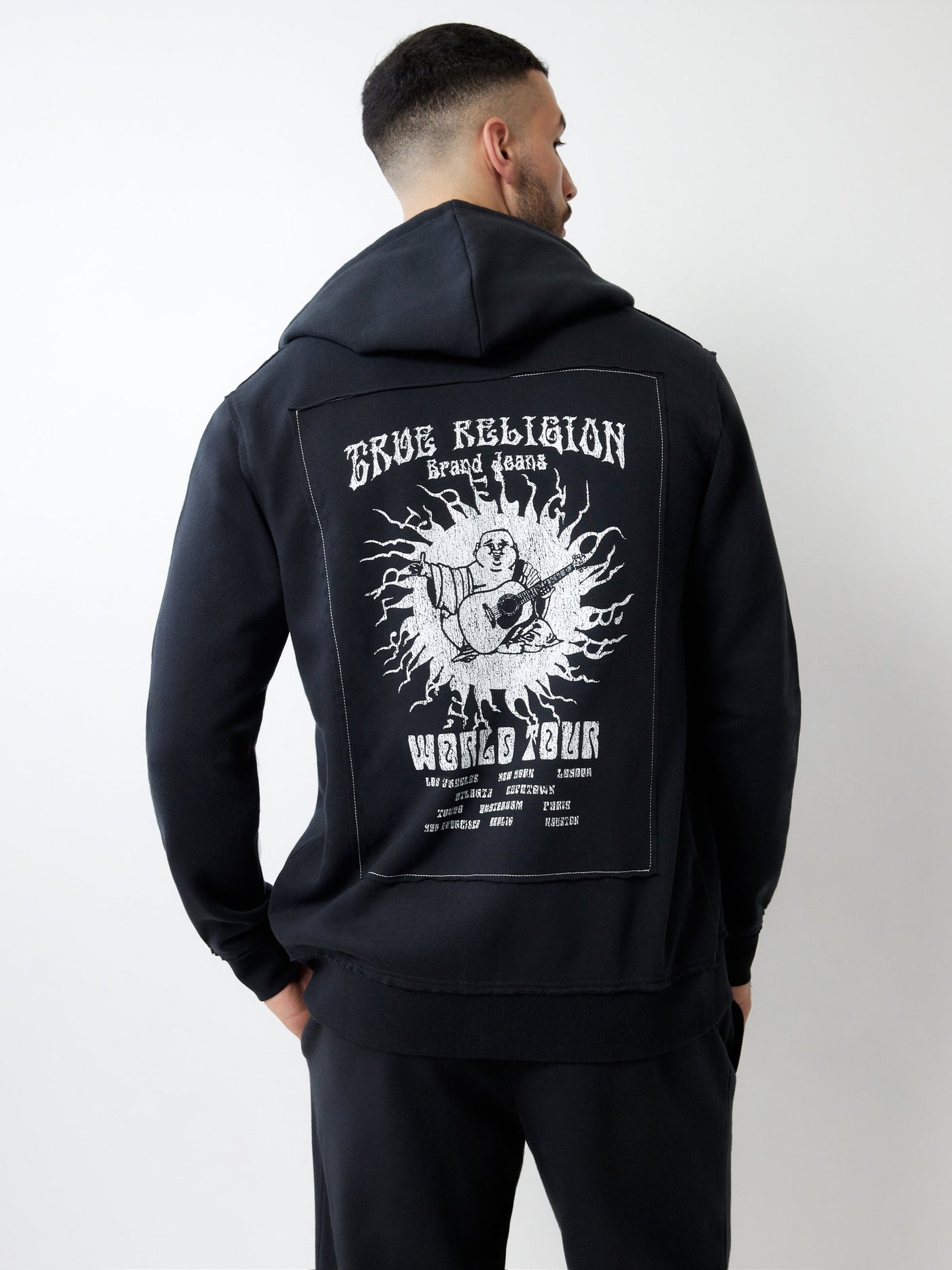 True Religion Blazing Tour Applique Zip Hood Phantom