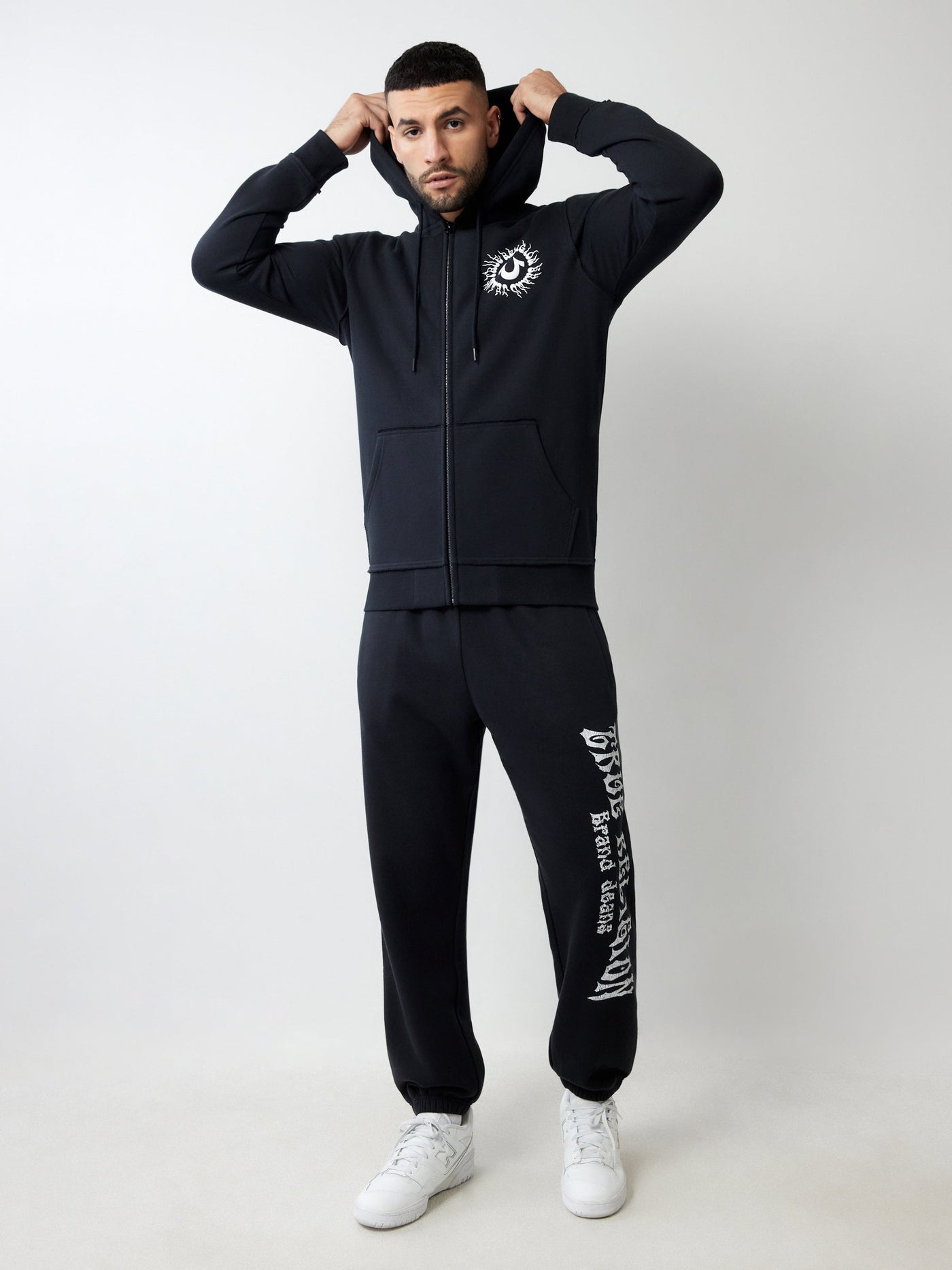 True Religion Blazing Tour Applique Zip Hood Phantom