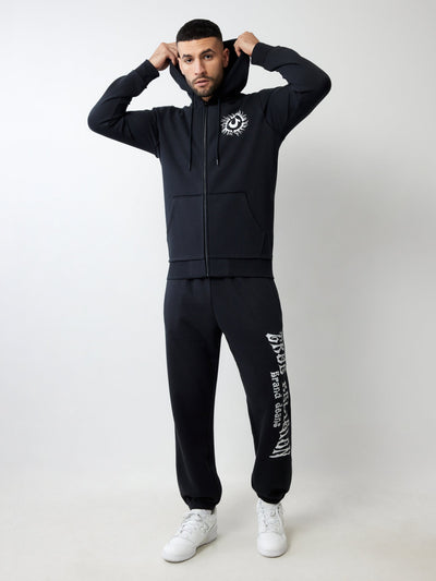 True Religion Blazing Tour Applique Zip Hood Phantom