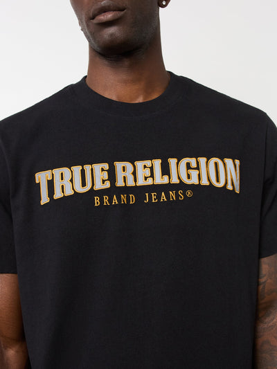 True Religion Ss Reflective Arch Tee Jet Black