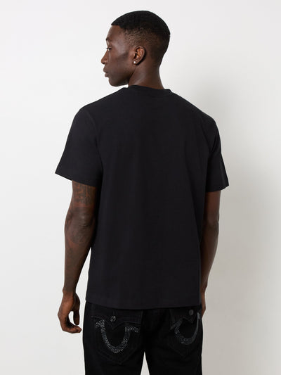 True Religion Ss Reflective Arch Tee Jet Black