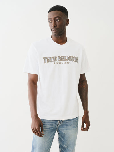 True Religion Ss Reflective Arch Tee Optic White