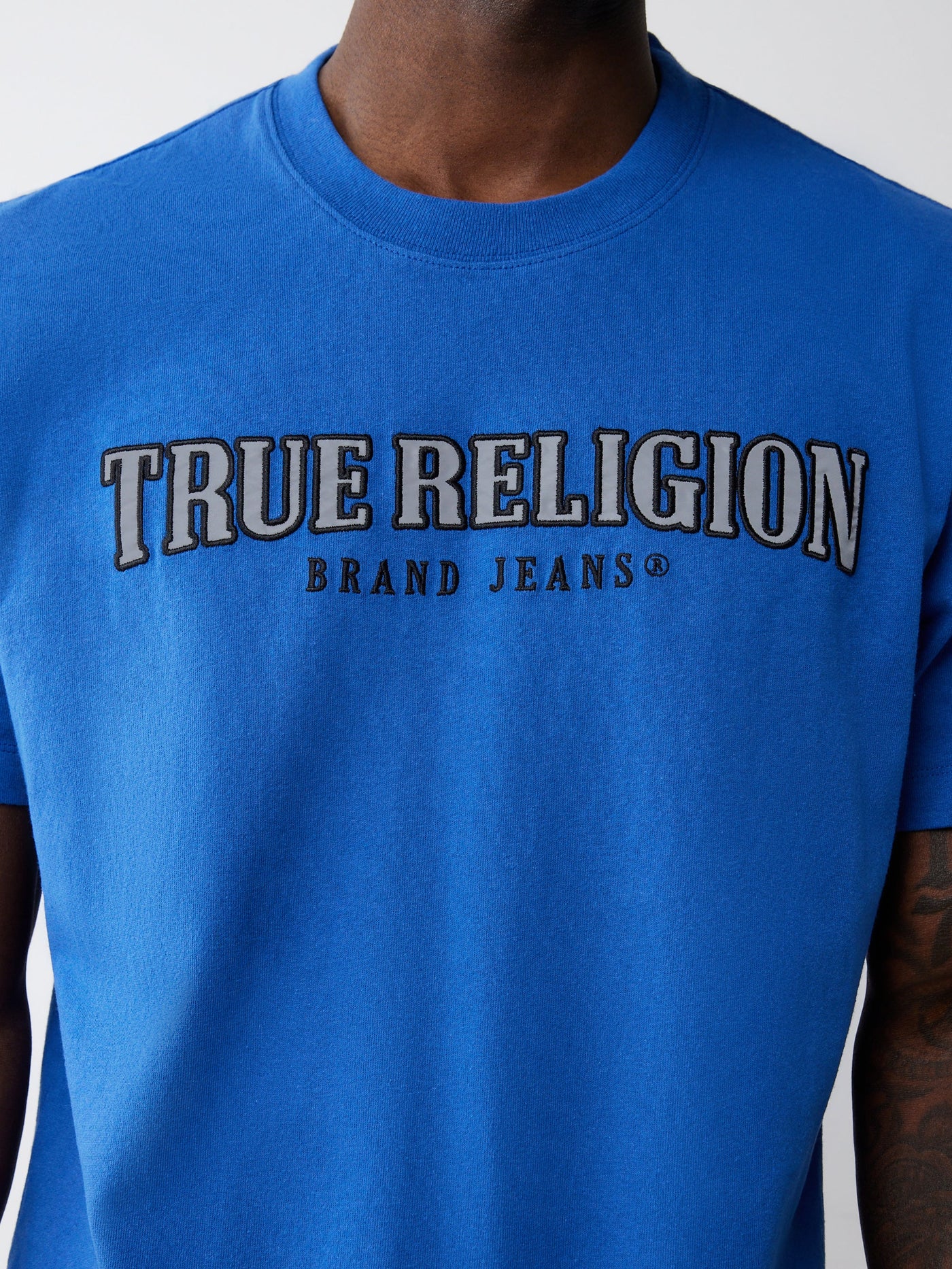 True Religion Ss Reflective Arch Tee Galaxy Blue