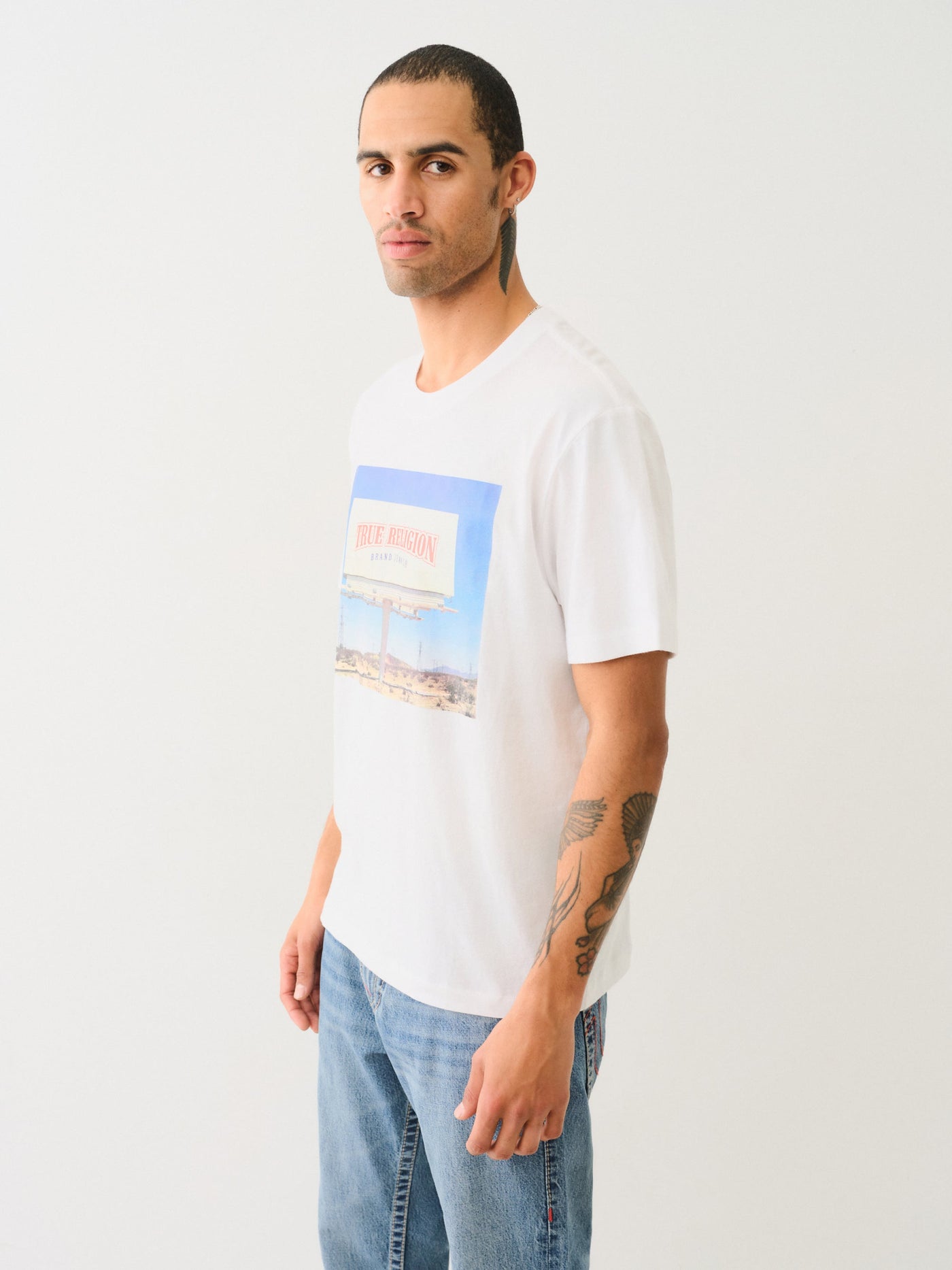 True Religion Ss Billboard Tee Optic White