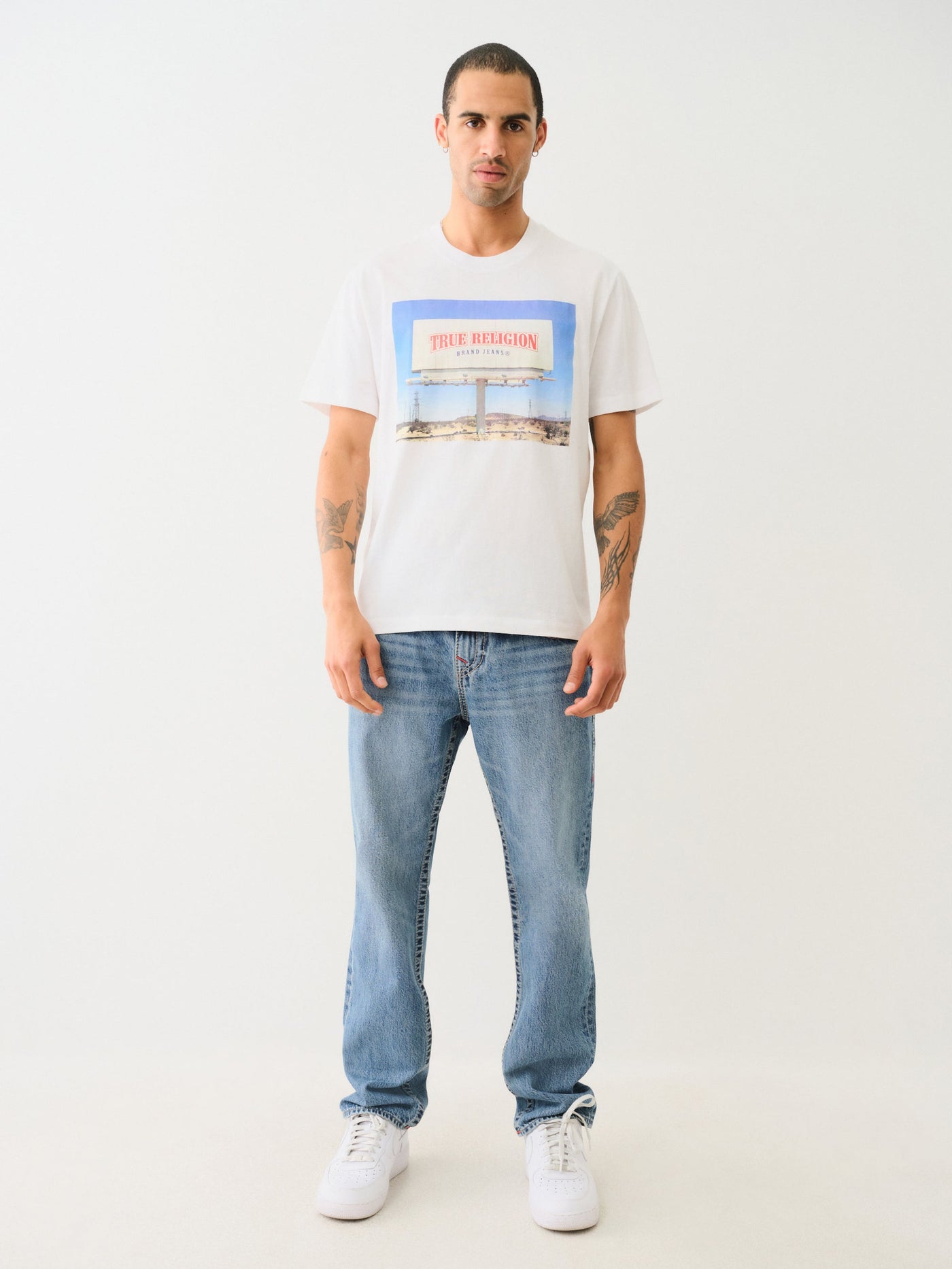True Religion Ss Billboard Tee Optic White