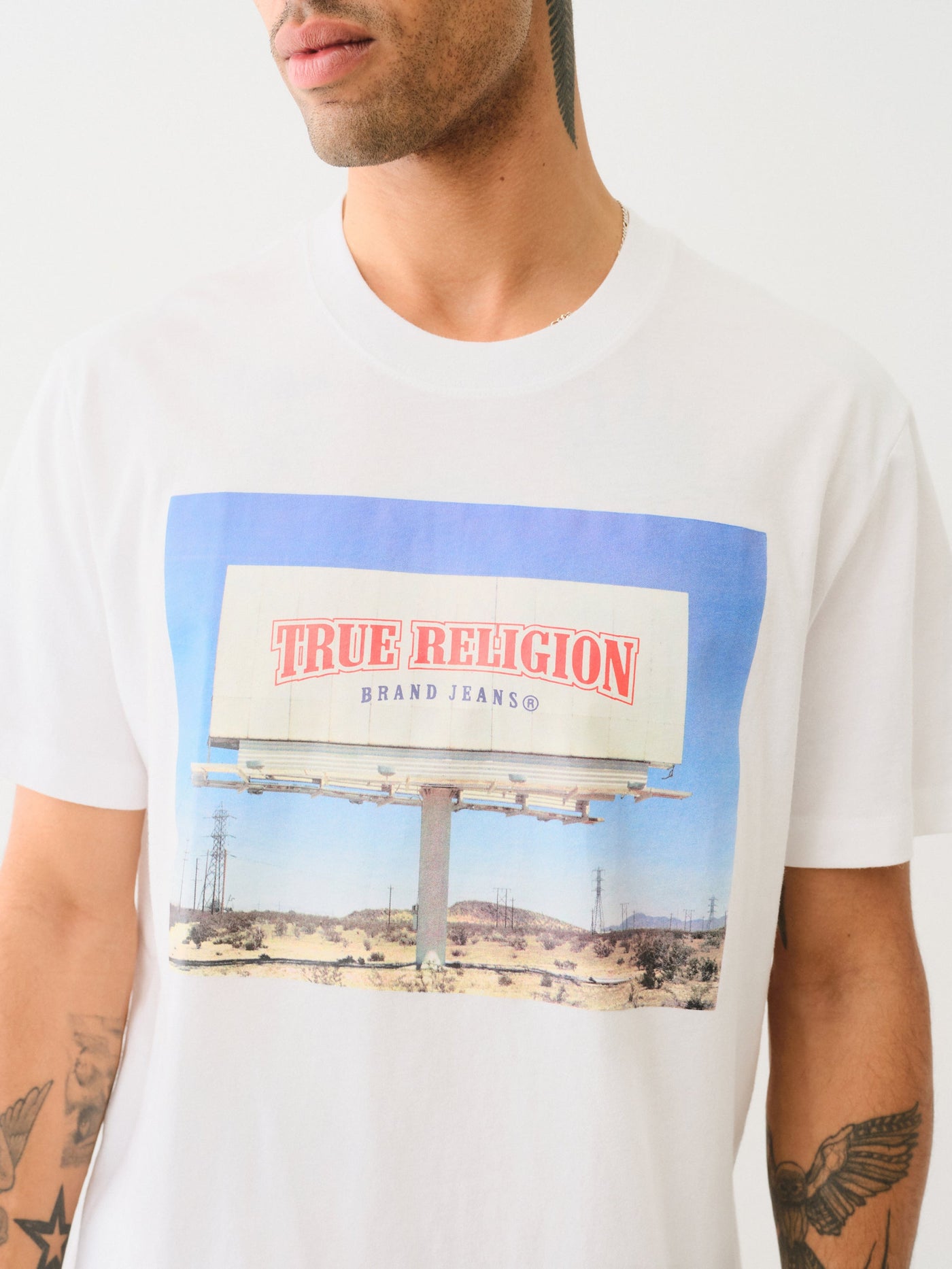 True Religion Ss Billboard Tee Optic White