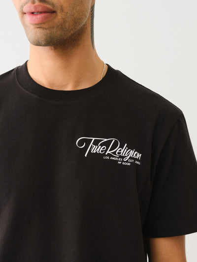 True Religion Ss Multi Puff Logo Tee Jet Black