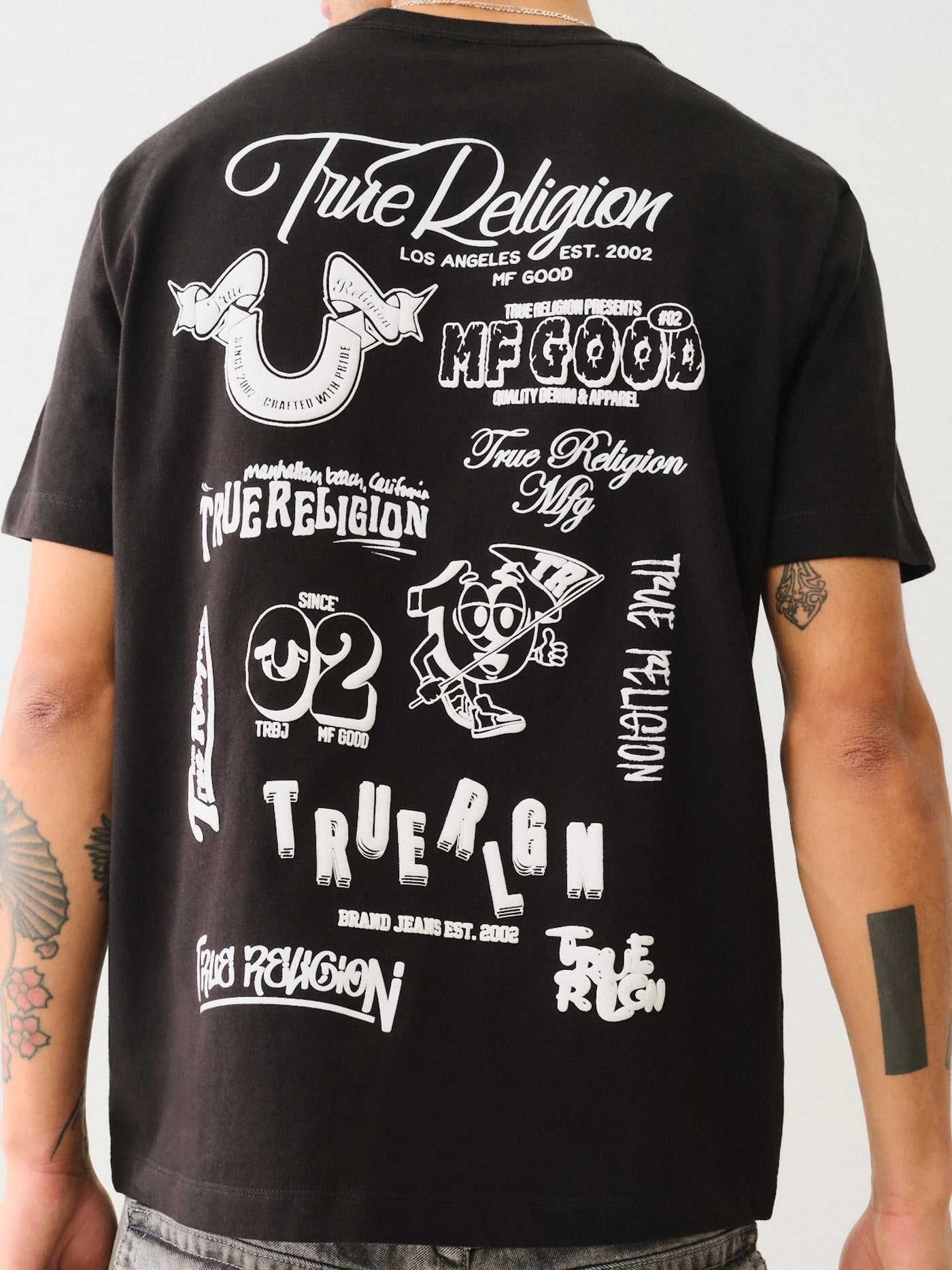 True Religion Ss Multi Puff Logo Tee Jet Black