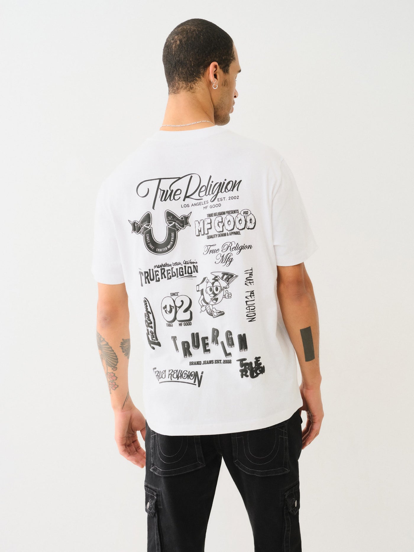 True Religion Ss Multi Puff Logo Tee Optic White