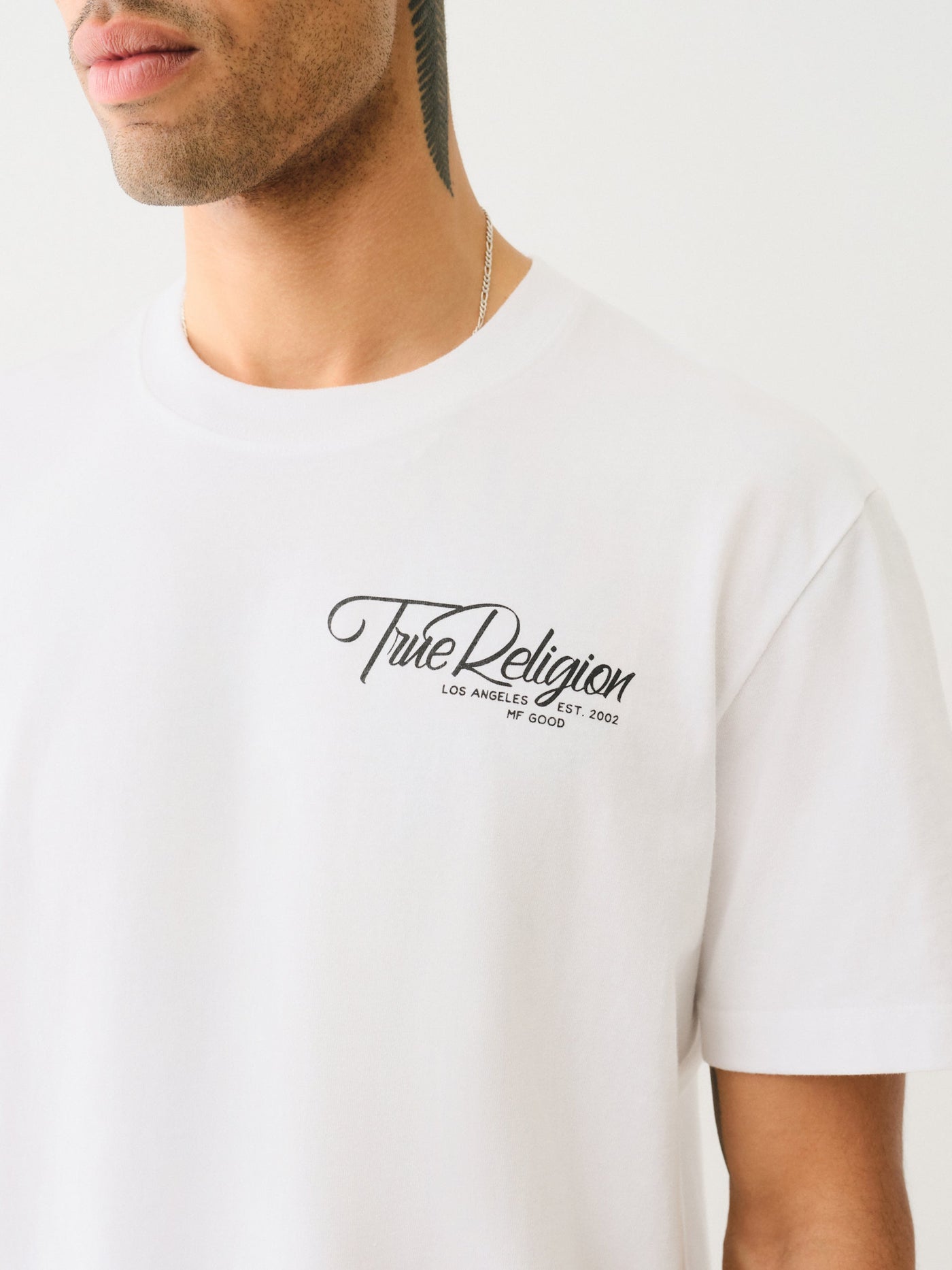 True Religion Ss Multi Puff Logo Tee Optic White