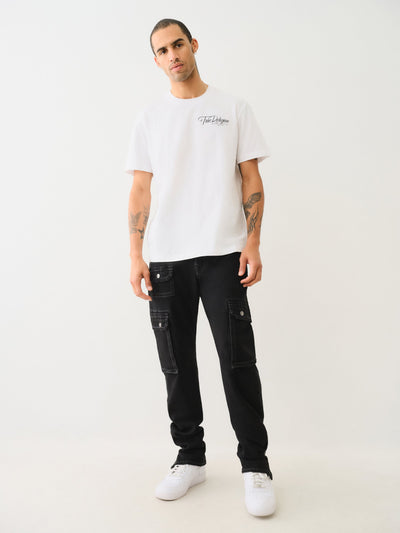True Religion Ss Multi Puff Logo Tee Optic White