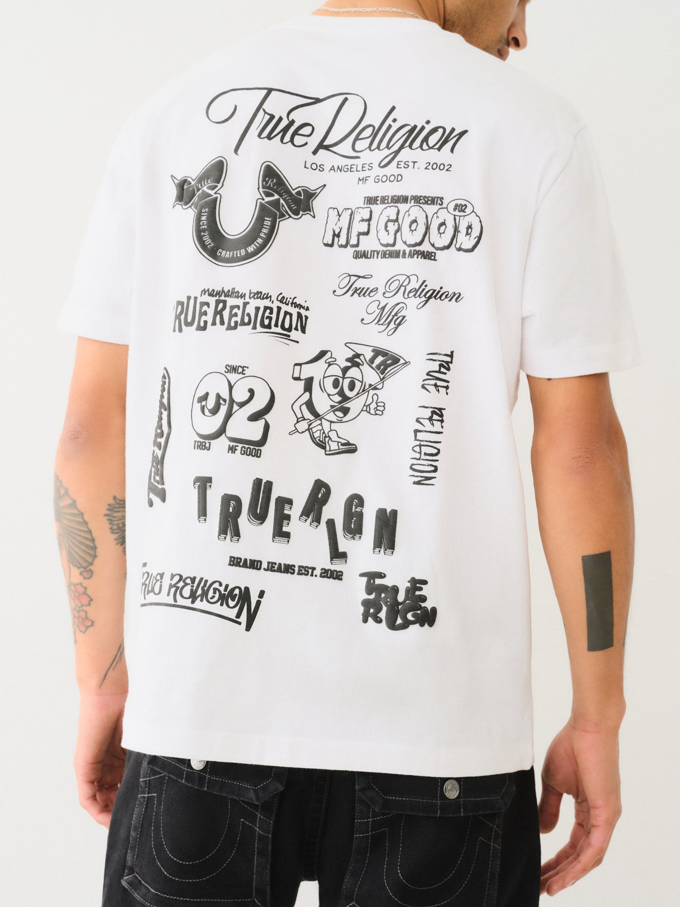 True Religion Ss Multi Puff Logo Tee Optic White