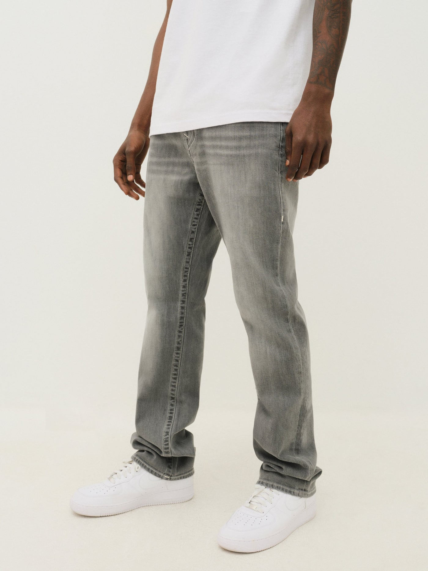 True Religion Ricky Sn Flap 34In Chalk Grey Wash