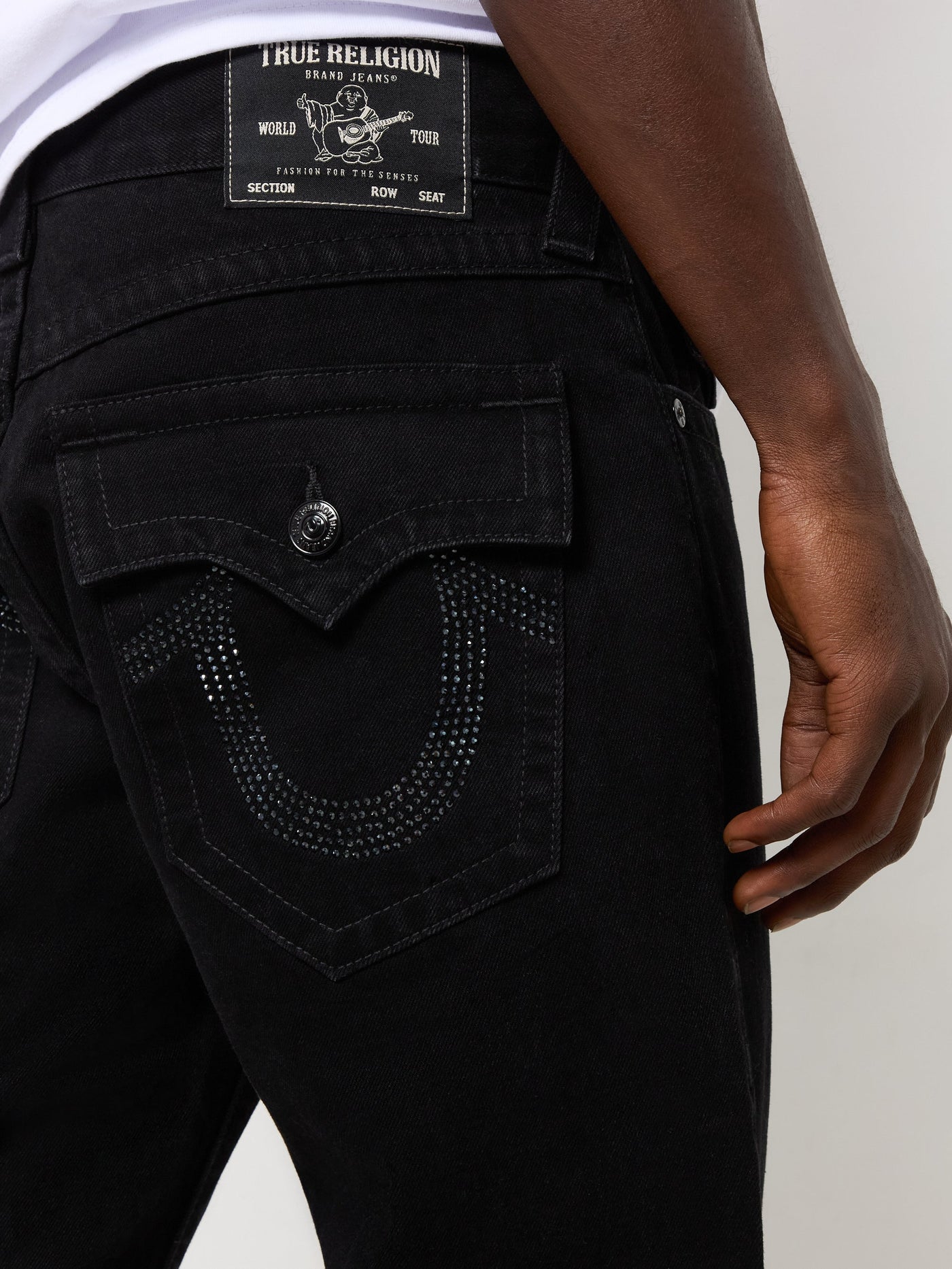 True Religion Ricky Sn Flap Crystal Logo 2Sb Black Rinse