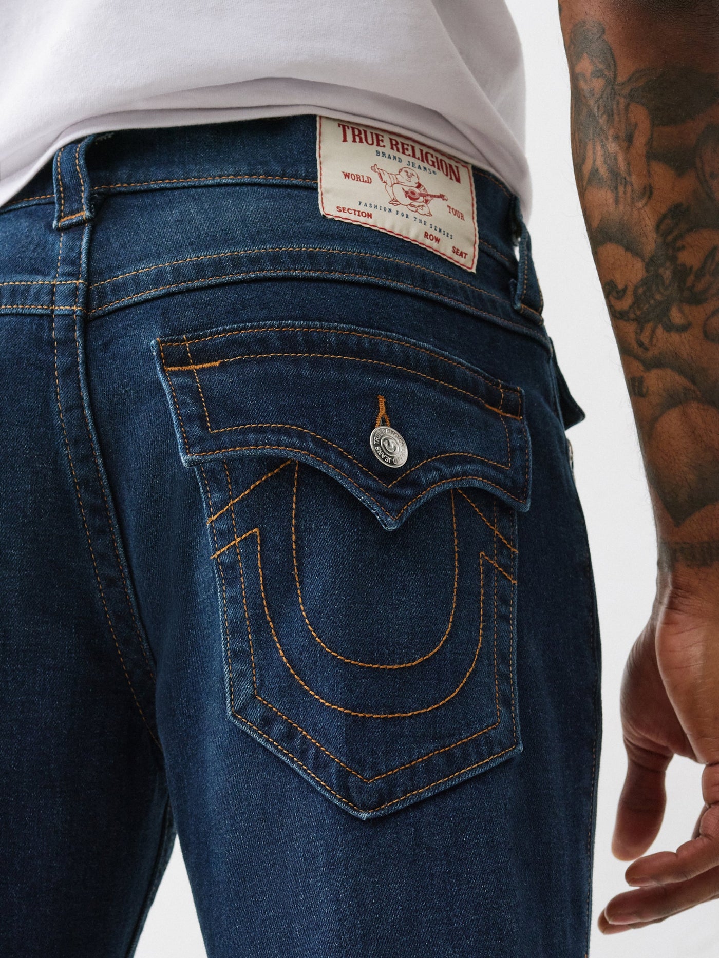 True Religion Billy Sn Flap 34 In Damon Dark Wash