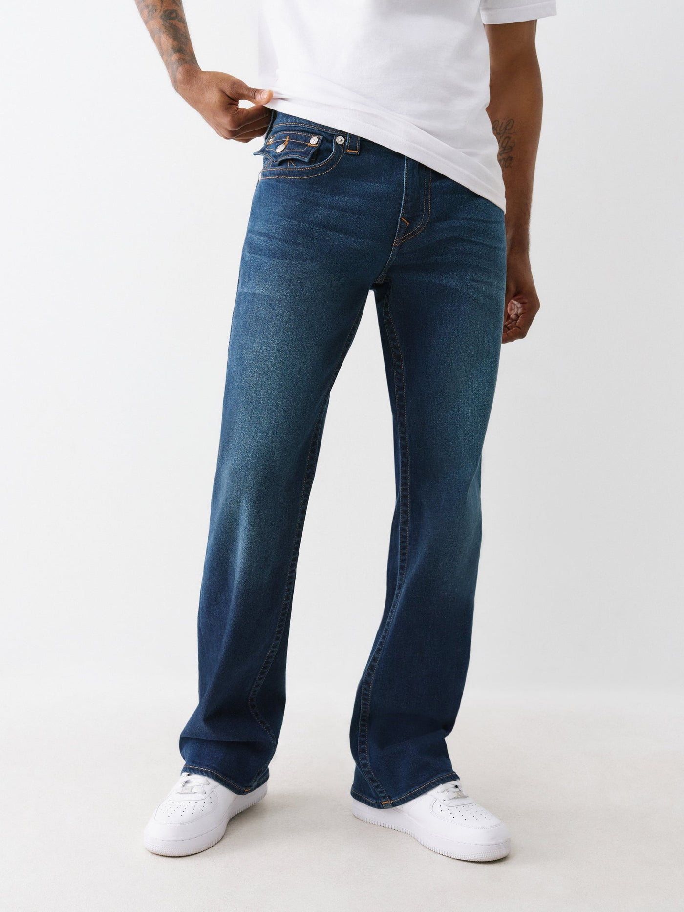 True Religion Billy Sn Flap 34 In Damon Dark Wash