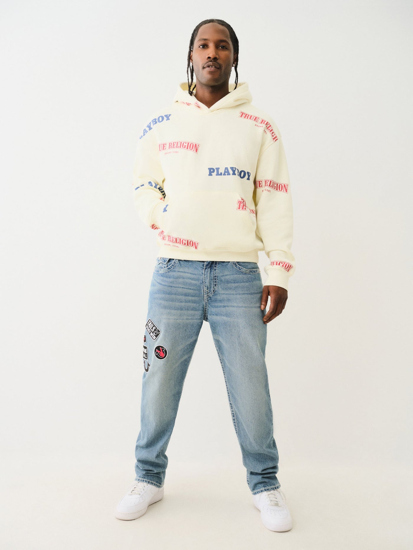 True Religion Pb X Tr Cinched Pull Over Solitary Star Cream