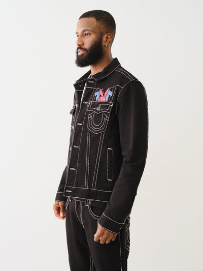 True Religion Pb X Tr Jimmy Jkt Big T 2Sb Black Rinse