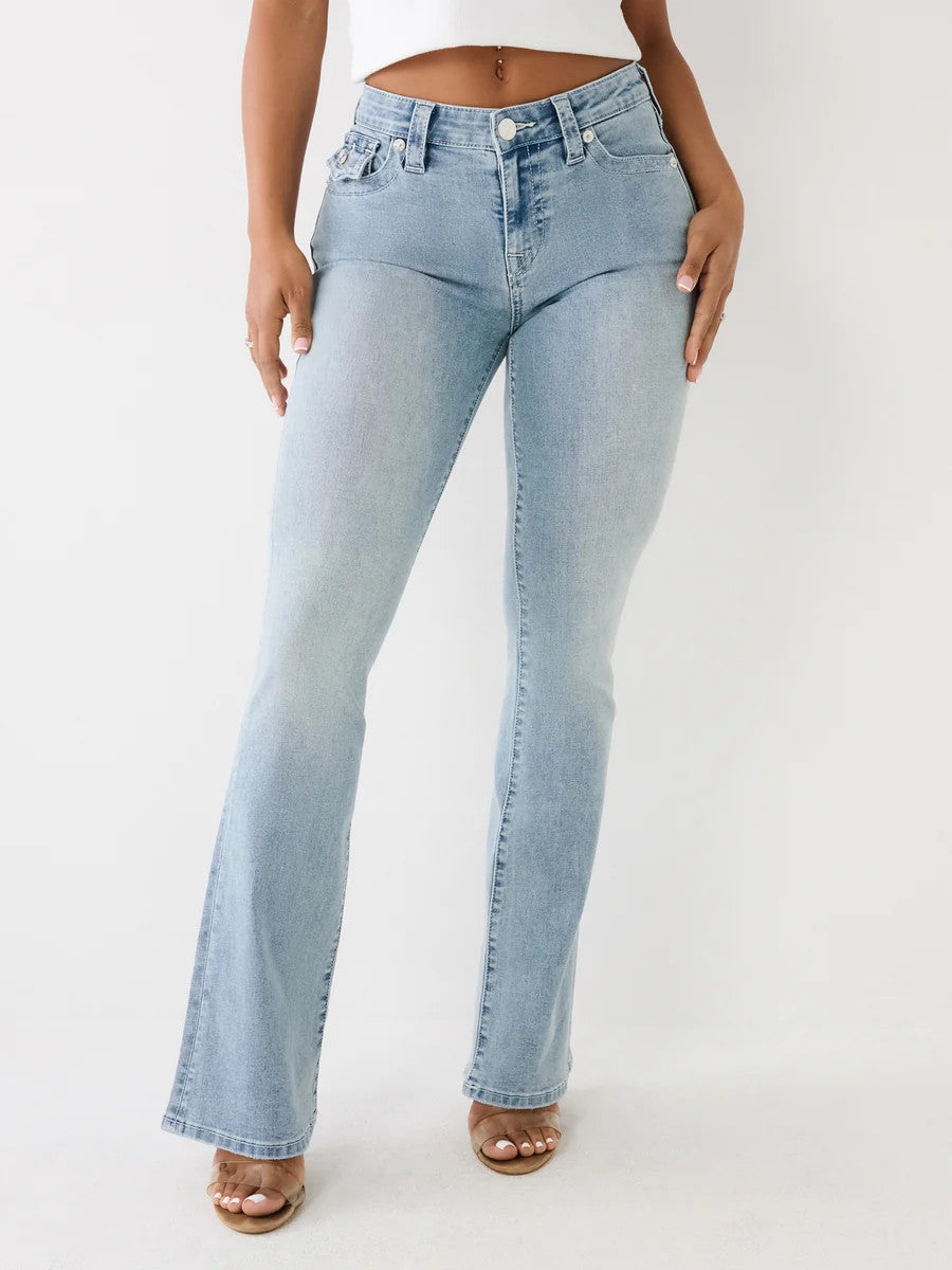 True Religion Jeans Ladies Becca Mid Rise Bootcut Flap Spot