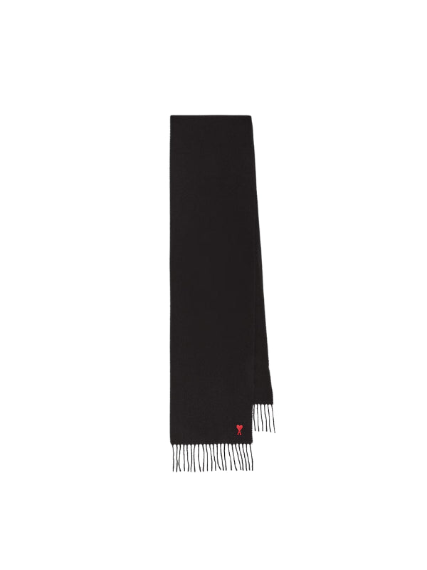Ami Scarf Fringe Logo Black
