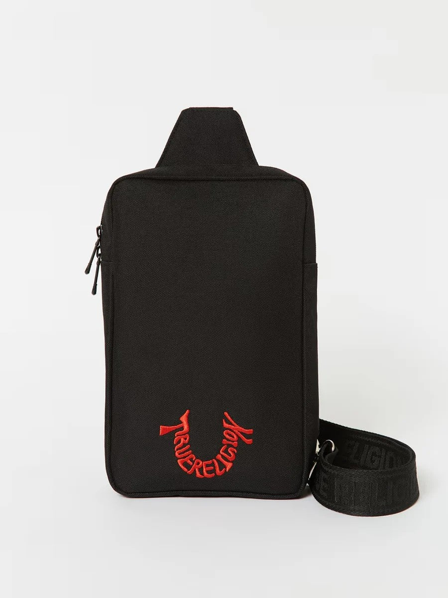 True Religion Bag Sling Embroidery Logo Black