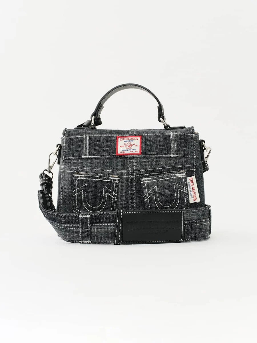 True Religion Bag Mini Flap Denim Black