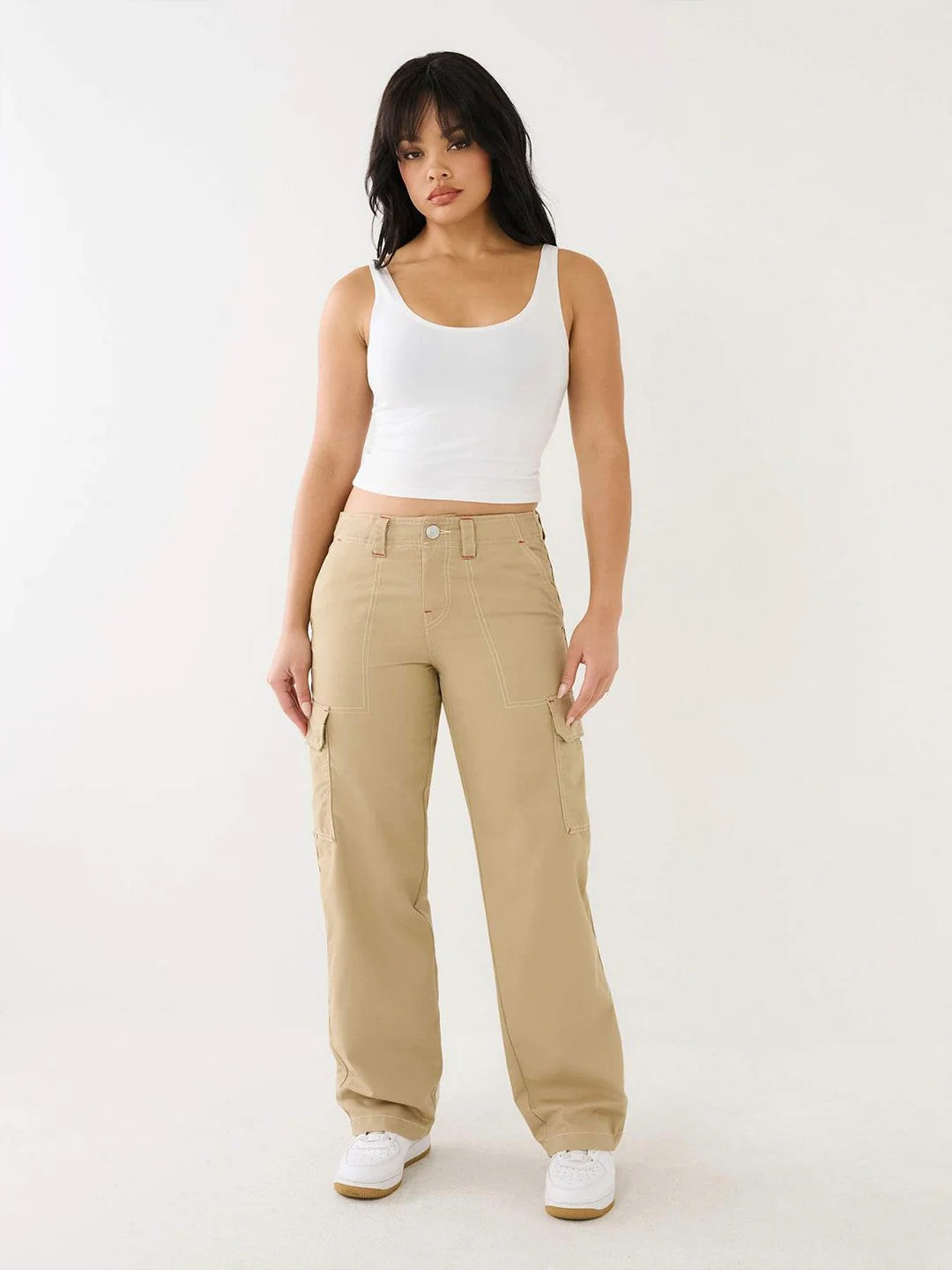 True Religion Cargo Pants Ladies Single Needle Military