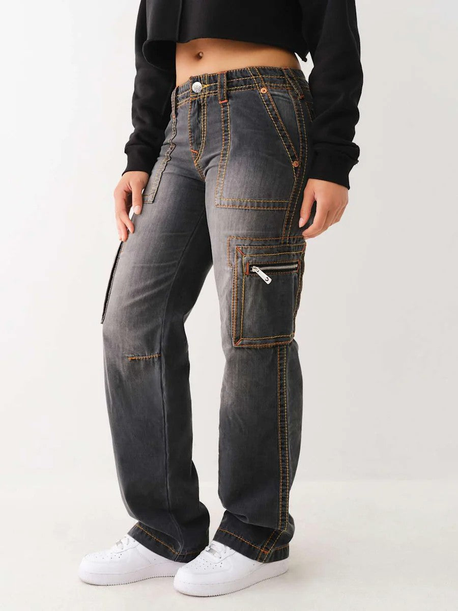 True Religion Cargo Pants Ladies Zipper Military Marseille