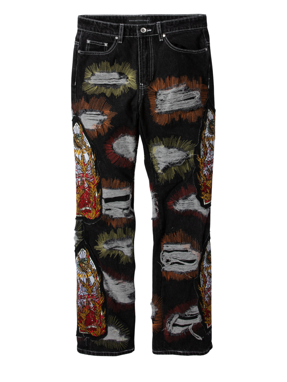 Who Decides War Jeans All Over Embroidery Denim Multi