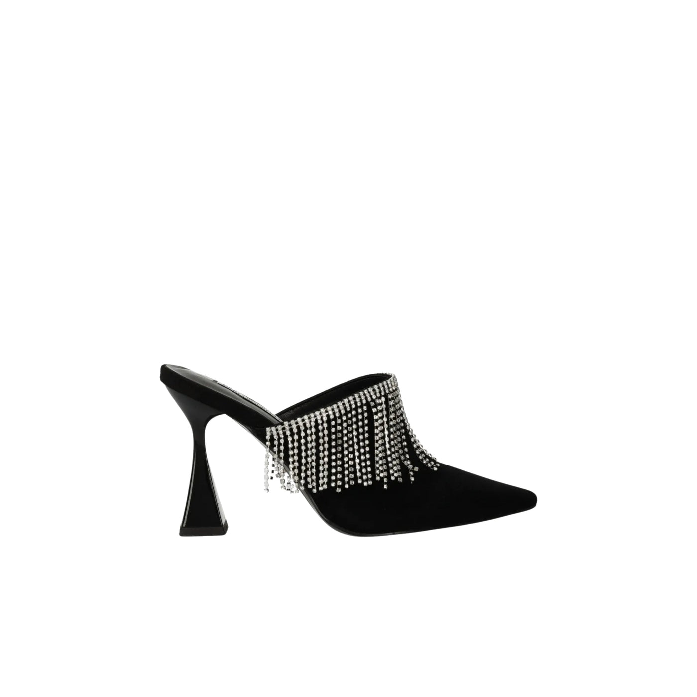 Karl Lagerfeld Heel Fringe Mule Black