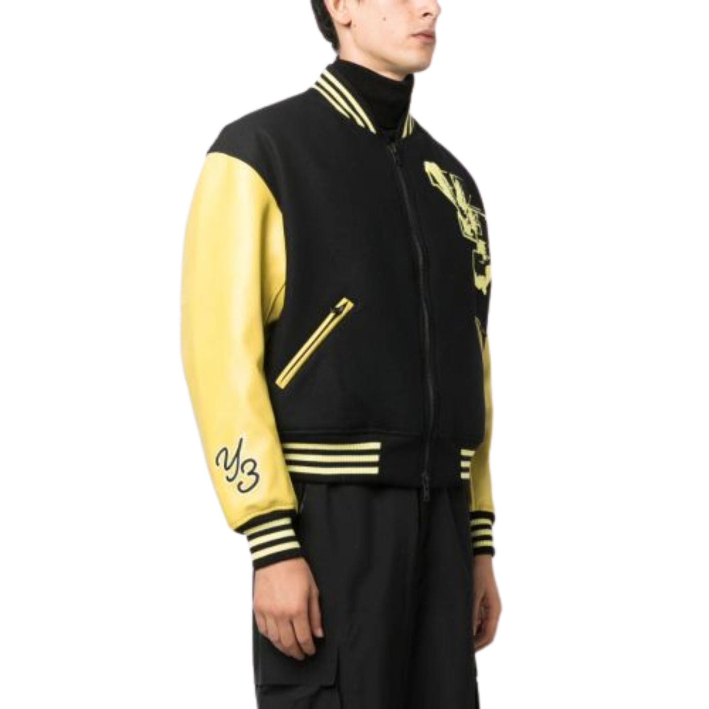 Y-3 Jacket Varsity Letterman Black-Yellow