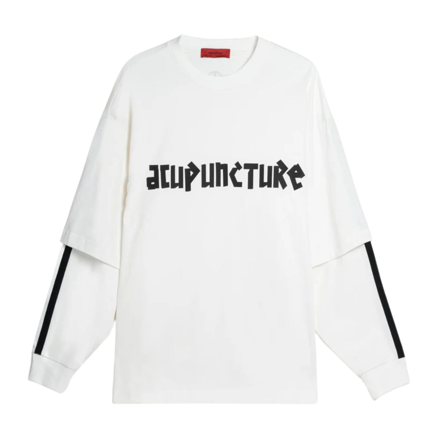 Acupuncture T-Shirt 2 Pieces Long Sleeve White-Black