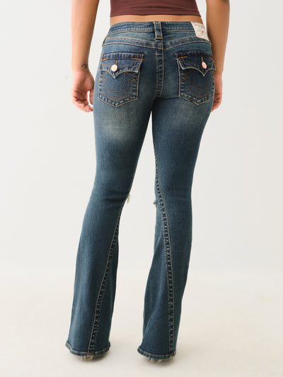 True Religion Joey Low Rise Flare Flap Amestoy W/ Destroy