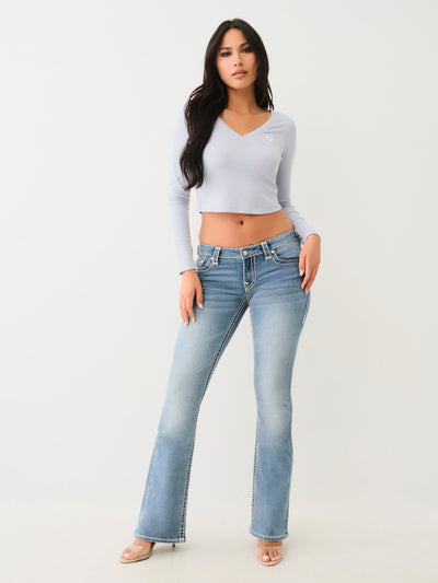 True Religion Crystal Becca Lr Boot Super T Medium Wash