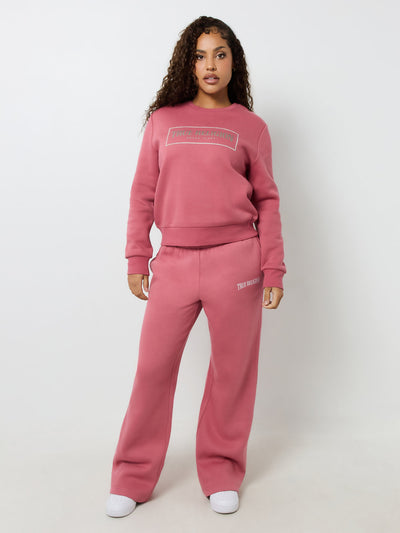 True Religion Crystal Logo Classic Crew Neck Mauvewood