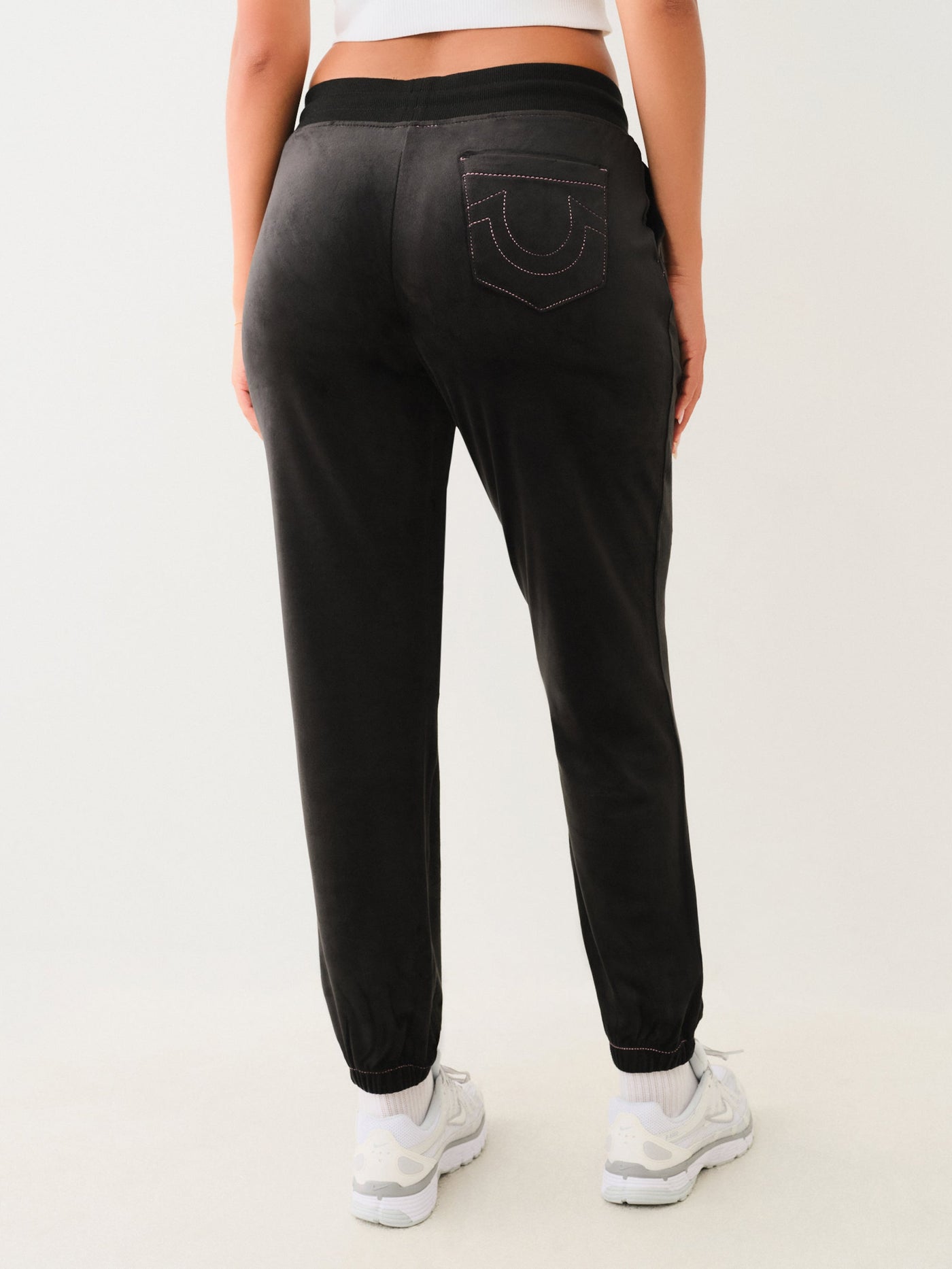 True Religion Lurex Velour Big T Lounge Jgr Jet Black