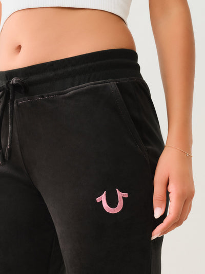 True Religion Lurex Velour Big T Lounge Jgr Jet Black