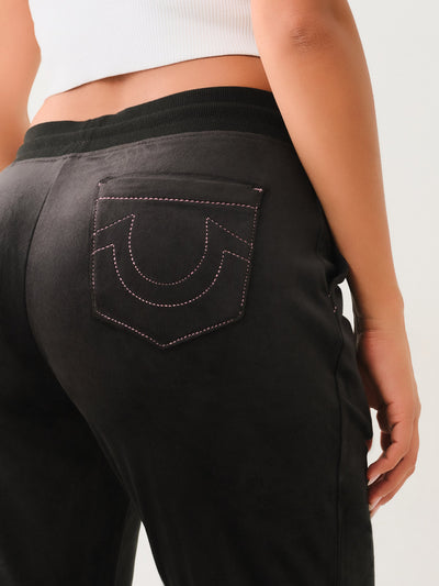 True Religion Lurex Velour Big T Lounge Jgr Jet Black