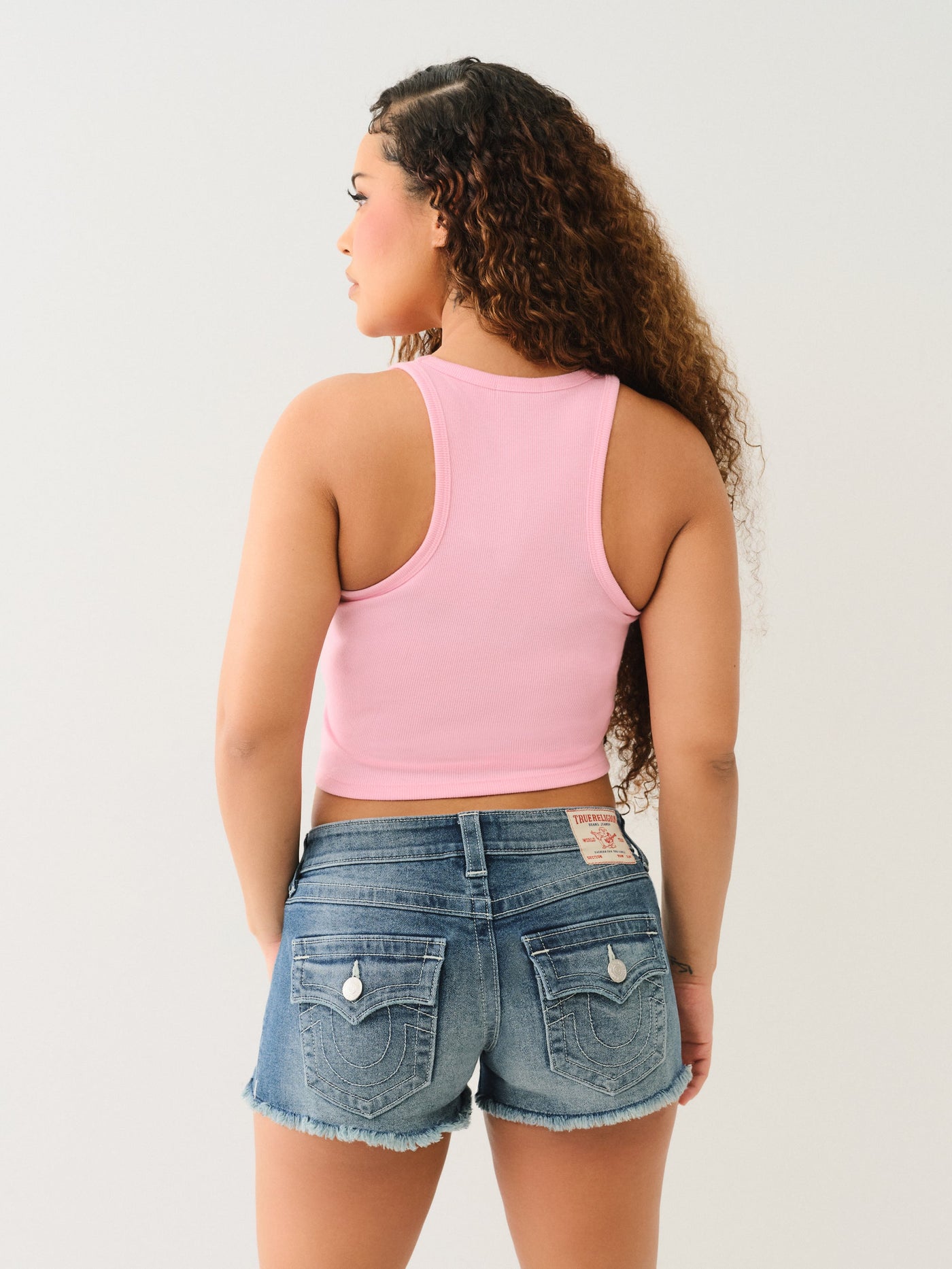 True Religion Buddha Goddess Tank Prism Pink