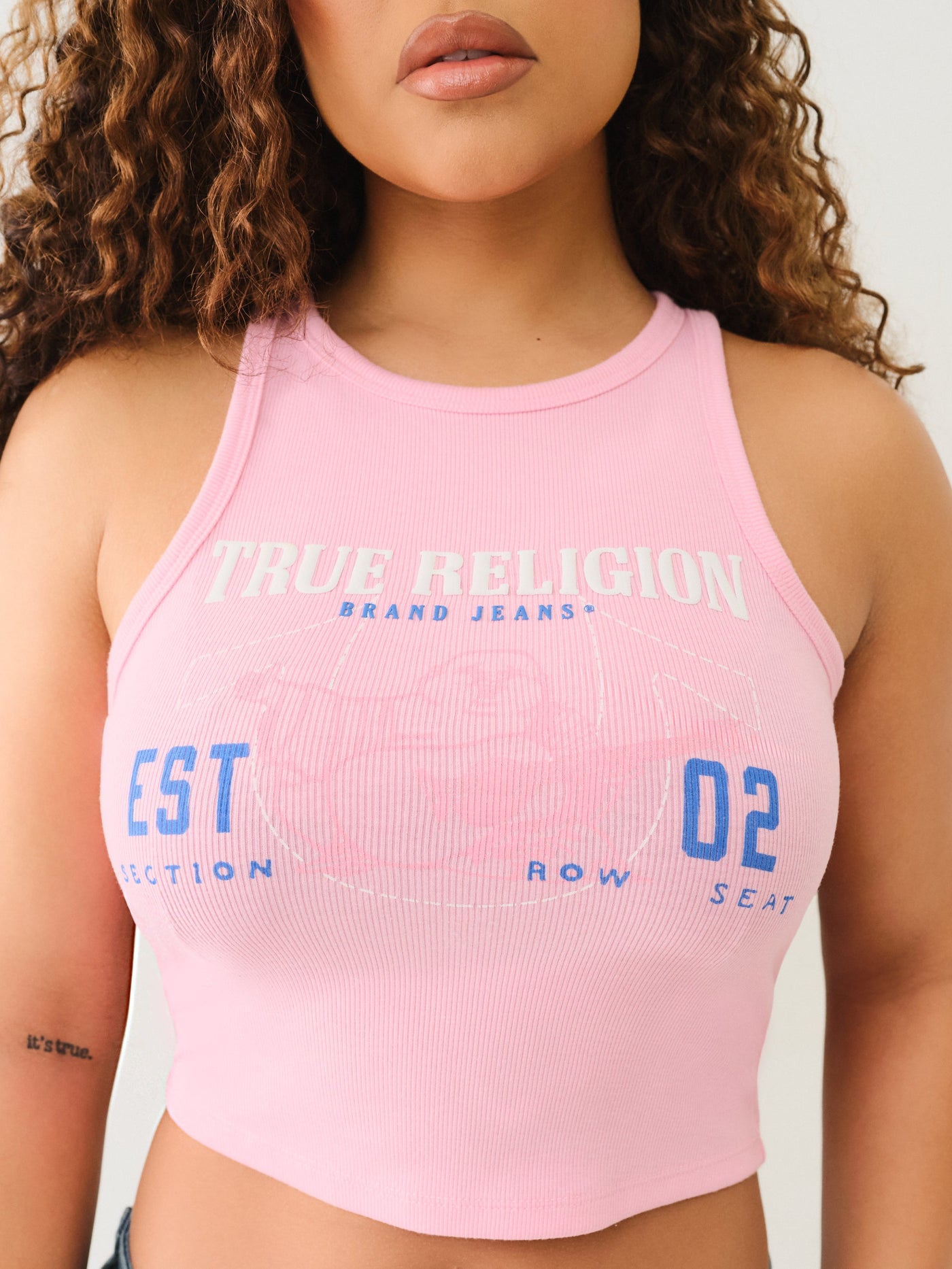 True Religion Buddha Goddess Tank Prism Pink